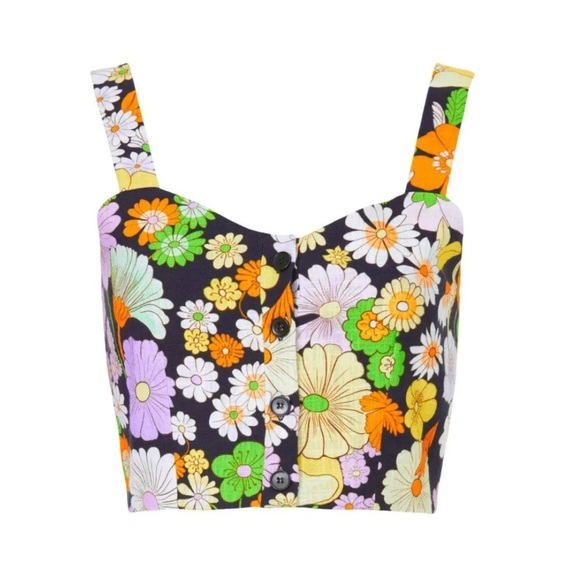 Maje 70s Floral Crop Top 1 - Picture 5 of 5